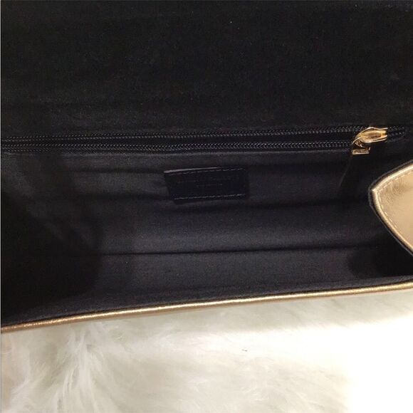 LK BENNET CU FLO Clutch Shoulder Bag Gold Metallic *New With Defects - Picture 4 of 8